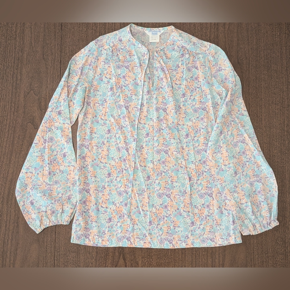 Vintage Sears Pastel Floral Blouse